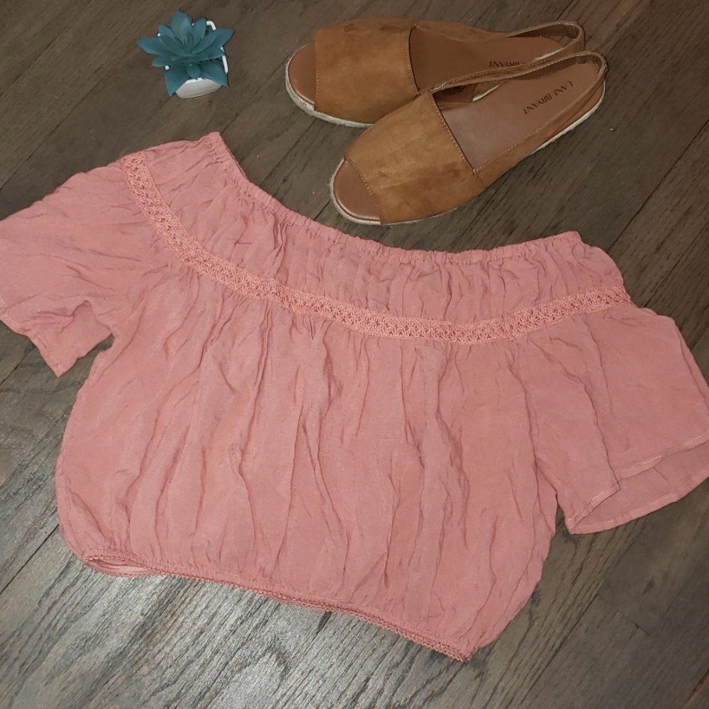 Kendall & Kylie Crop Off Shoulder Top